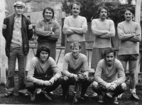 The football team Uherské Hradiště back from the left: Zdeněk Pilát, Miroslav Potyka, Jan Gogola, Zdeněk Gogola, Boris Brázdil, at the bottom: Josef Kučera, Jan Jurek, Milan Šácha