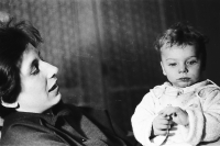 Lukáš Martin as a baby with his mother