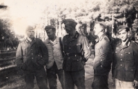 During the war; her paternal uncle, Josef Kolitsch, second on the right 
