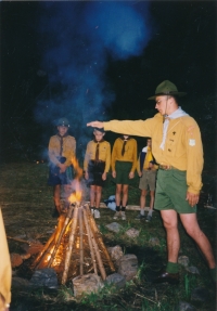 Stanislav Balík u táborového ohně