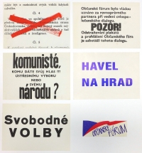 Letáky a plakáty vytištěné na „Hollarce" v období Sametové revoluce