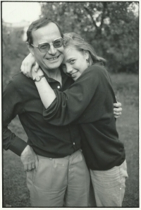 With his daughter Andra Sedláčká, 1980s
