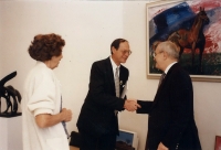At the vernisage with Jiří Suchý, circa 2000