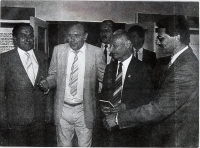 Emil Sedlacka meeting Alexander Dubcek, June 5, 1990, Trencin