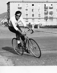 Emil Sedlačko while working in construction in Trenčín, Sihot (1964)