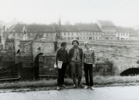 Ivan M. Havel and his sons Vojtěch and Prokop circa 1990	