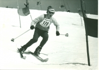 Jaroslav Zeman při lyžařských závodech v 70. letech 20. století