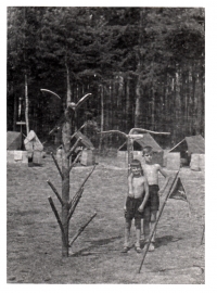 At a Sokol camp in Horní Jelení, post-war
