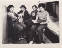 Years of apprenticeship at a boarding school. Vlastimila Málková, second from right
