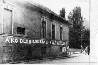 Message on a Trencin building, May 1968