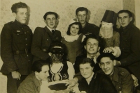 Maškarní v Křešicích, 1947, VK druhý zleva