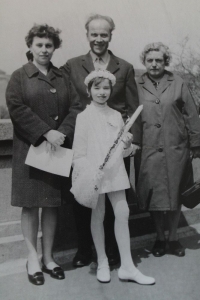 Mrs. Potomáková with her daughter and husband