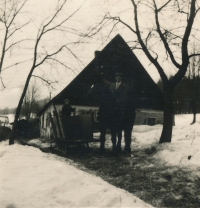 A solitary house in Vysoká Jedle near Nejdek, 1947