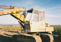 The first excavation machine he had bought for himself, 1993 