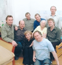 Marián Zajíček (front) with his mother, sister and brothers
