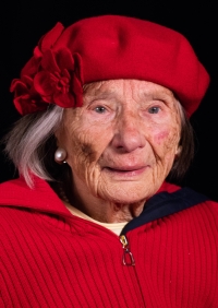 Vlastimila Šrůtková při natáčení