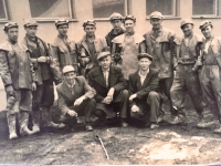 Husband Ján Gazdarica in a team of miners