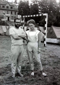 Ota Nalezinek s první manželkou