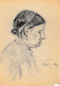 Portrét nakreslený Aloisem Běťákem 