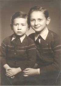 The Kovařovic brothers:  Jan (right) and Karel (left), 1954
