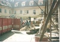 Courtyard of the house where Karel lives, after the 2002 floods