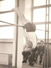 Karel doing gymnastics, 1964
