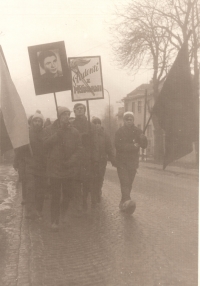 While walking from Příbram to Praha to Jan Palach's funeral, 1969