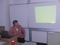 Eliška při výuce, Fakulta managementu VŠE, Jindřichův Hradec, 2006