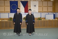 Při promoci absolventů FM VŠE s kolegou, Jindřichův Hradec, 2015