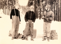 Otokar Simm v roce 1966 při zimním stanování v Jizerských horách