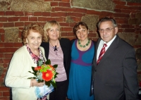 Mr and Mrs Dostál with their daughters, Liberec, wedding anniversary – 60 years, 2013