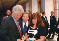 With Bill Clinton during his visit to Prague