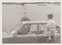 Jaroslav Janota, left, shortly after arriving at basic military training in Sered, Slovakia.