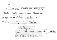 A letter that the witness' father threw from the train on the way from Sered to Bergen-Belsen in December 1944