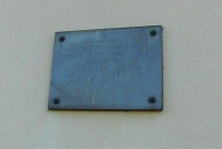 Memorial plaque of the railway workers in Moravičany Ladislav Bárta and Julius Maťátek, who died from the explosion of a Soviet grenade on 8 May 1945