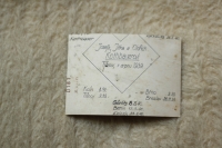 Zadní strana fotografie Oldřicha, Josefy a Jitky Kothbauerových,  kterou měl Oldřich s sebou ve vězení