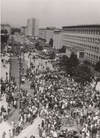 Invaze vojsk Varšavské smlouvy, Kounicova ulice, 21. 8. 1968, Brno