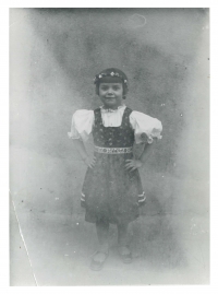 Jarmila in the costume of the Chodsko region, Prague 1936
