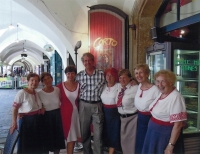 Jarmila, the first one from the left, a group of Sokol members, Prague Havelský trh, 2012

