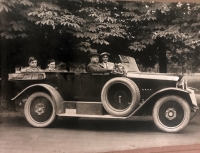 Grandfather behind the wheel