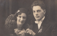 His parents, Jaroslav and Vlasta, née Cermanová, a wedding photo, 1931 

