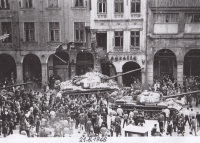 A photo from the 1968 occupation of Liberec