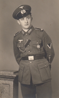 His father František Braun in the uniform of the German army (during World War II)

