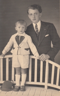 With his father František