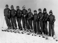 Olga Charvátová with a  cross-country skiing team, 1972