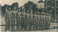 Míla playing basketball (fourth on right in the picture)