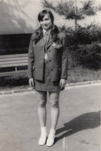 Alena Mašková – nástup do zaměstnání jako pracovnice Mezinárodních táborů míru, Seč, 1975