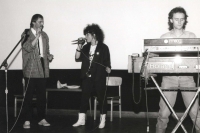 S Lucií Bílou a Jiřím Sýkorou v klubovém pořadu Inventura, konec 80. let