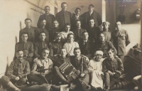Antonín Špika, far right. 1920