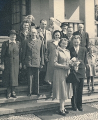 The wedding of Věra Špiková and Břetislav Skrbek. 1952